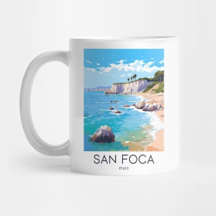 A Pop Art Travel Print of San Foca - Italy Mug